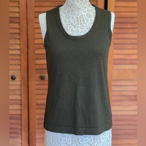 Coldwater Creek sleeveless brown wool blend knit top, size XL